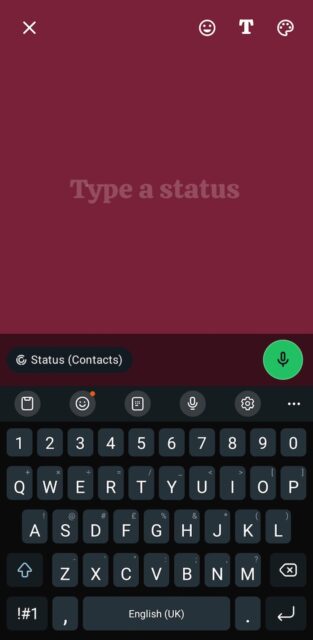 Creating a WhatsApp status
