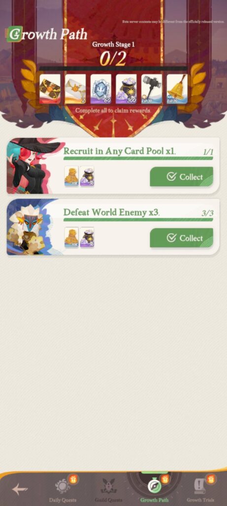 Growth path diamond rewards