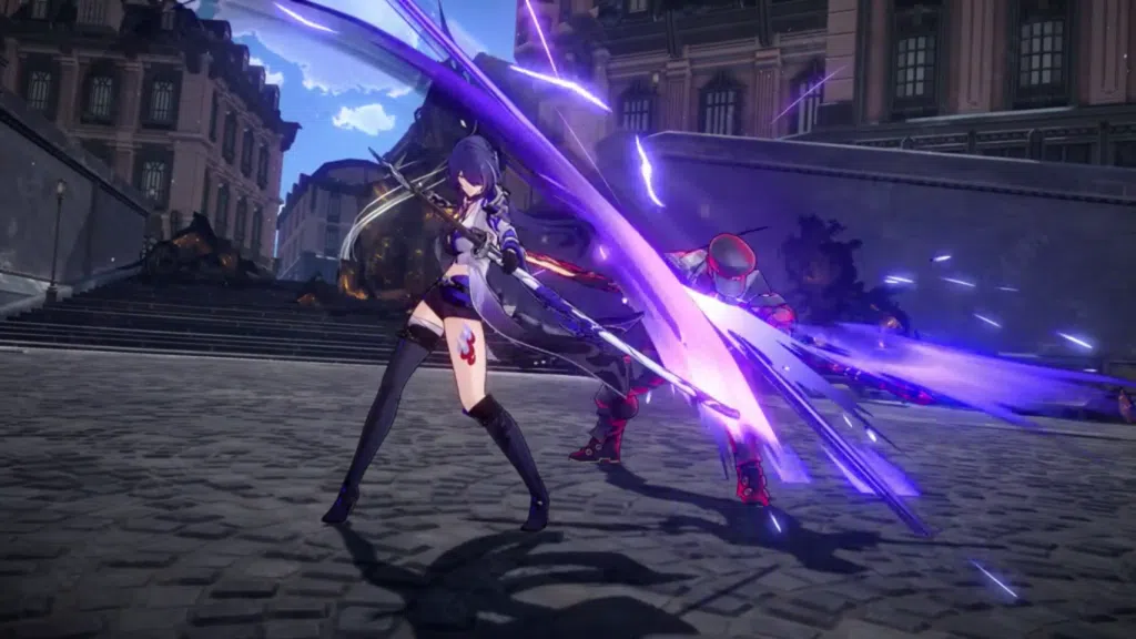 Acheron using Basic Attack in Honkai: Star Rail.