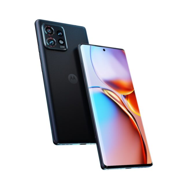 Front and rear view of the Motorola Edge Plus smartphone