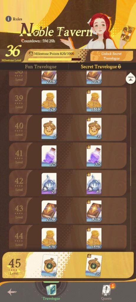 Noble Path rewards - AFK Journey (AFK 2)
