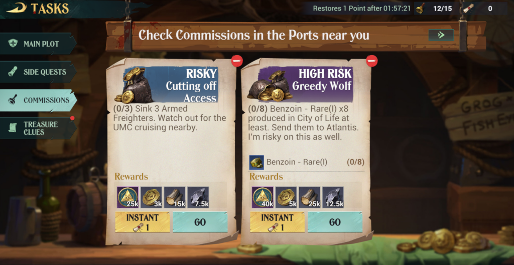 Commisons page - Sea of Conquest