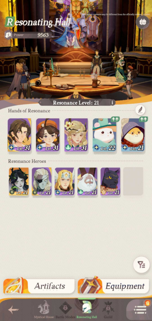 screenshot of the Resonating Hall in AFK Journey - Get stronger fast
