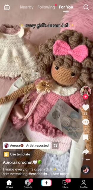Random video on TikTok For You page