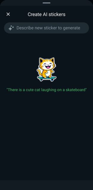 WhatsApp AI sticker menu