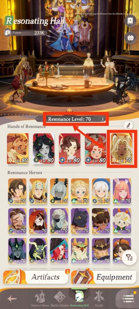 Resonance Level - AFK Journey