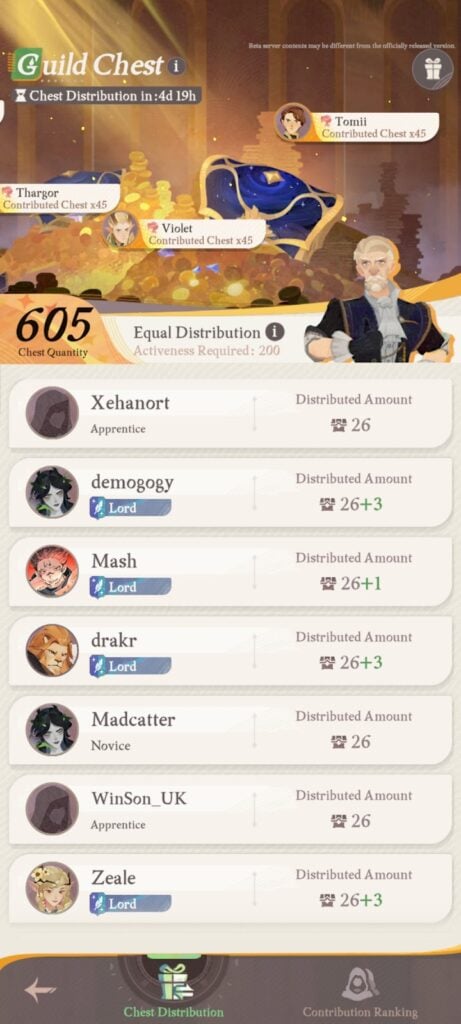 Guild Chest page - AFK Journey
