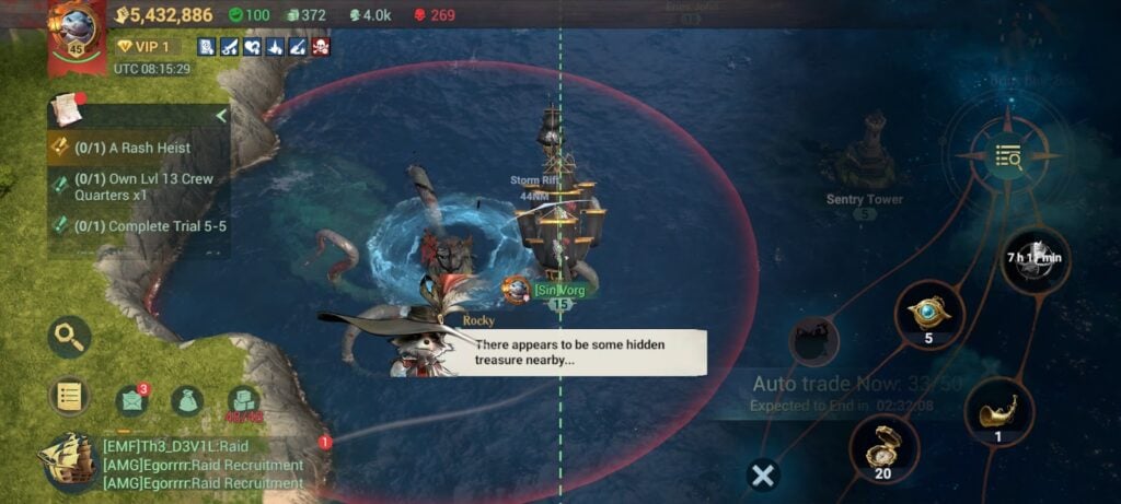 World map (artifacts toolbar active) - Sea of Conquest