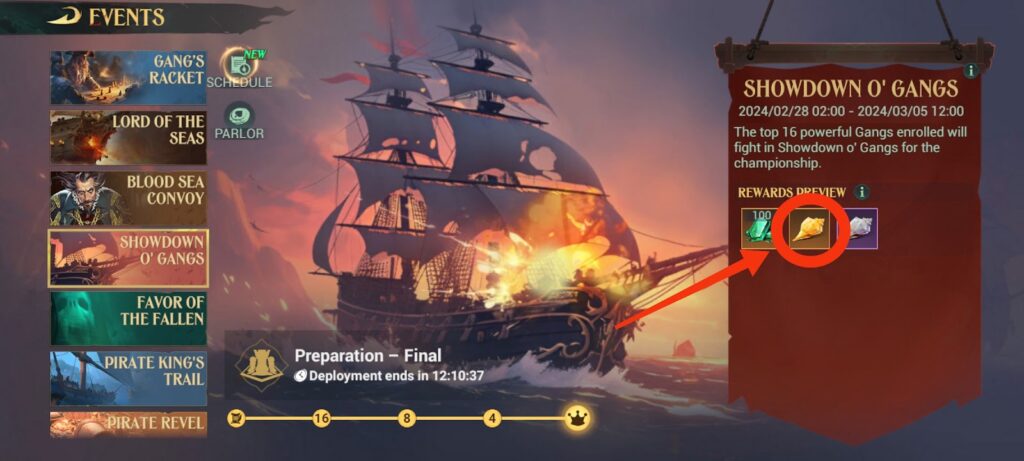 Showdown O' Gangs event (Hymn Conches available) - Sea of Conquest