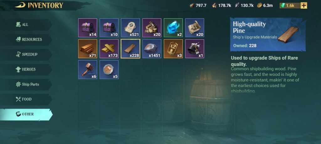 High-quality Pine (item description) - Sea of Conquest