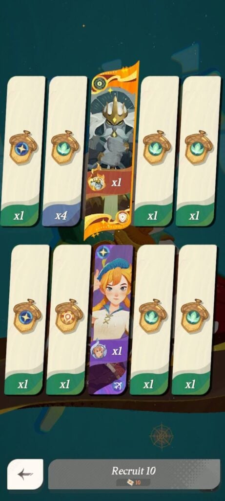 x10 Recruitment Results with Acorns - AFK Journey (AFK 2)