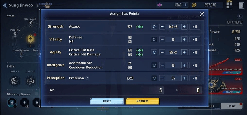 Solo Leveling: ARISE Stat Allocation