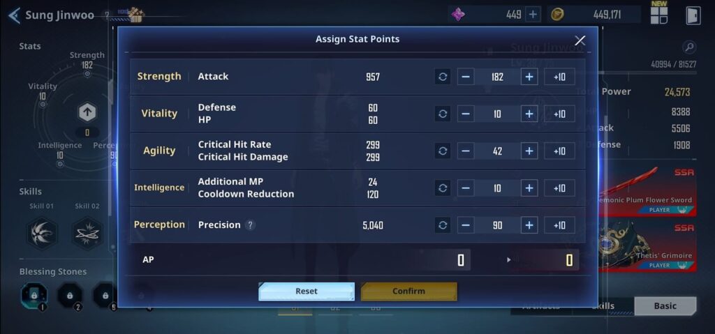 Assign stat points (get stronger fast) - Solo Leveling Arise