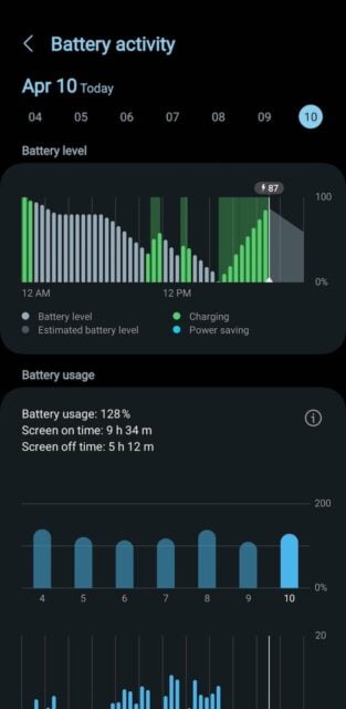 Battery activity menu on BatterySmart new app