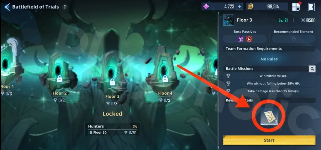 Battlefield of Trials (get Weapon Design) - Solo Leveling Arise