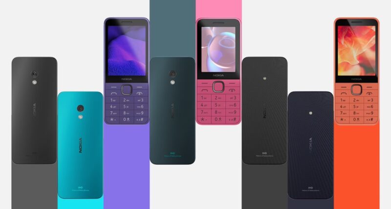 Colorful Nokia 215 4G and 225 4G with 235 4G phones