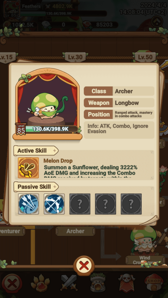 The Archer in Legend of Mushroom.