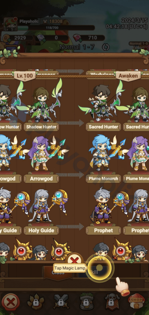 Copyrighted image of the end-game evolutions in Legend of Mushroom.