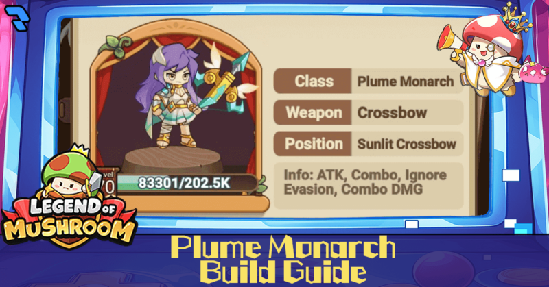 Featured image for the Plume Monarch build guide for Legend of Mushroom.