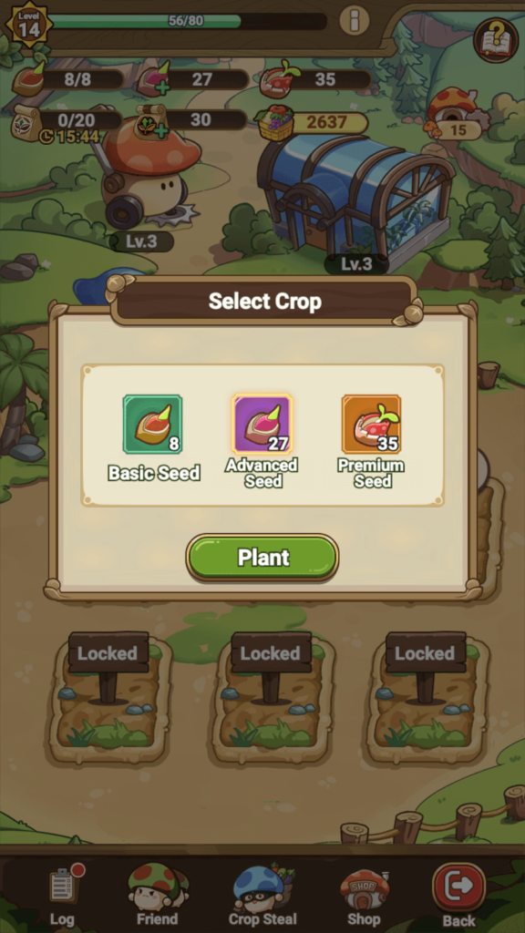 All Seed types in Legend of Mushroom.