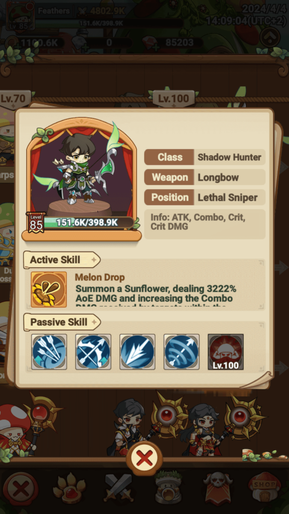 The Shadow Hunter in Legend of Mushroom.