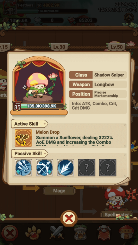 The Shadow Sniper in Legend of Mushroom.