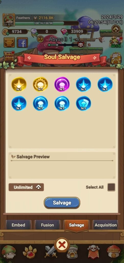 Salvaging Souls in Legend of Mushroom.