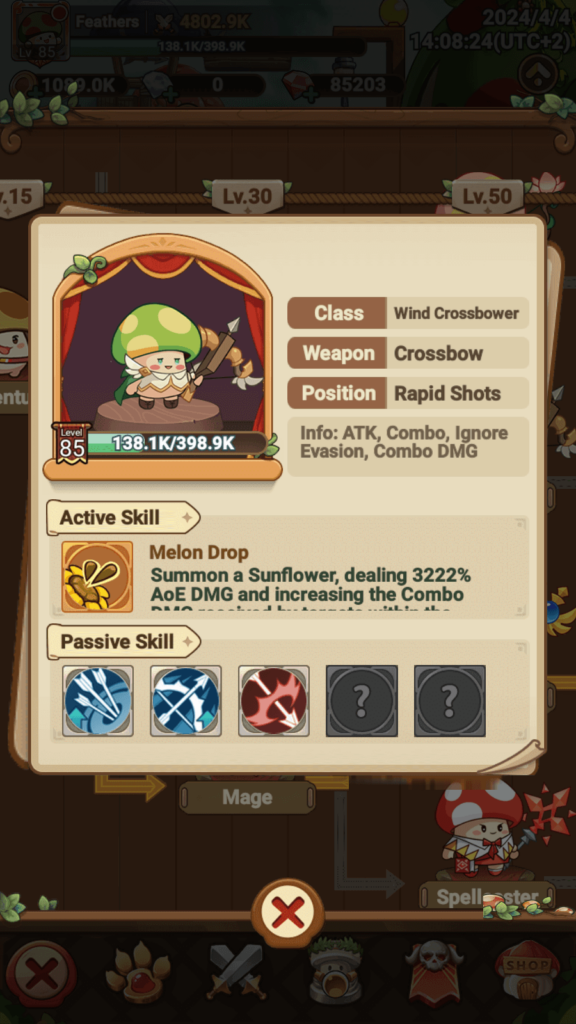 The Wind Crossbower in Legend of Mushroom.