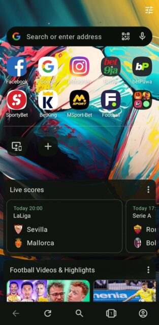 Opera browser with AI on Android