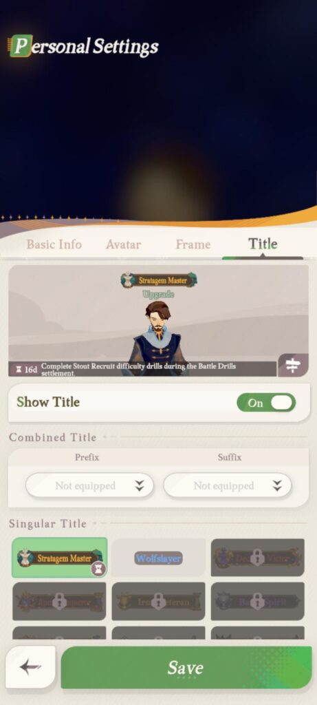 Saving a title - AFK Journey