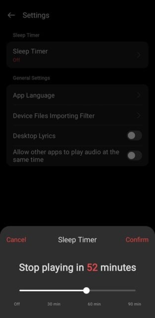 Sleep timer on AllSaints Music new app