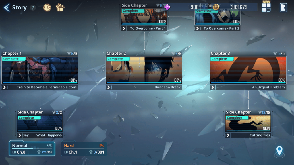 Story chapters - Solo Leveling Arise
