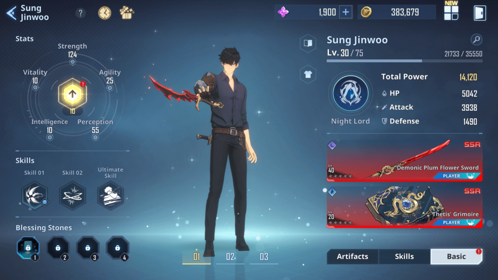 Sung Jin Woo Upgrade Page - Solo Leveling Arise