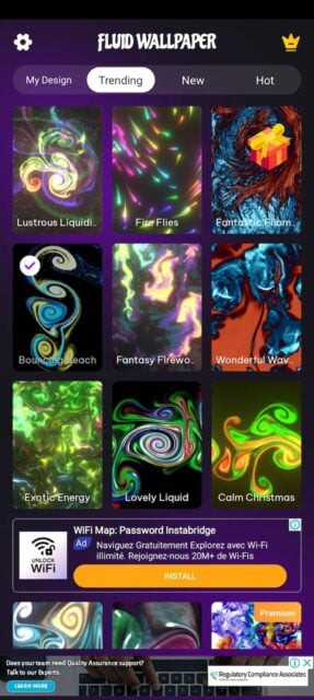 Trending wallpapers on new 4D Fluid simulator app