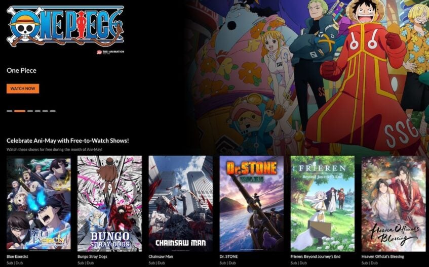 Anime on Crunchyroll website