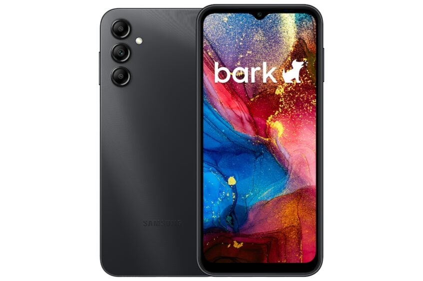 Front and rear view of the Bark phone