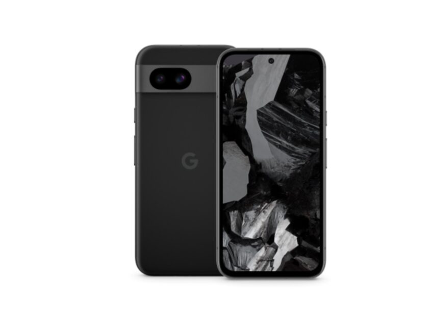 Front and rear view of the Google Pixel 8a phone
