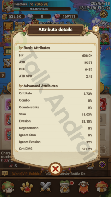 Copyrighted image of the Attributes in Legend of Mushroom.