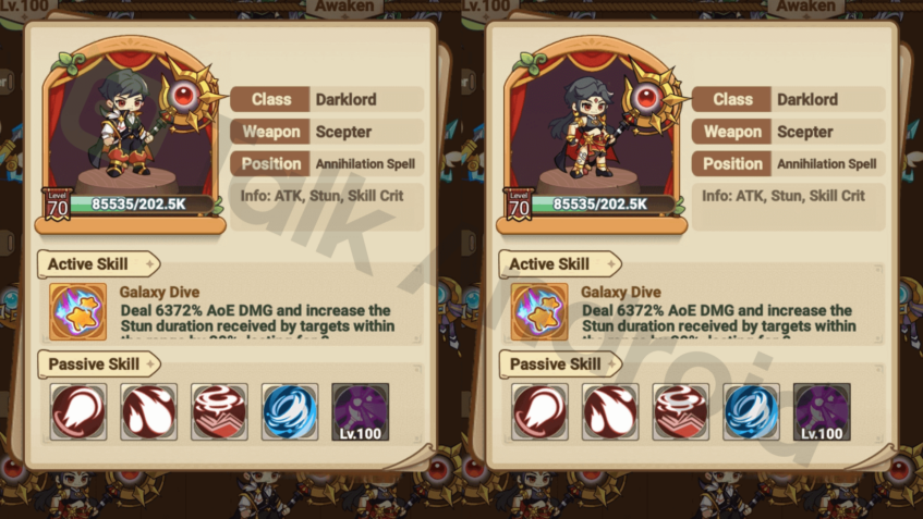 Copyrighted image of both Darklord genders in Legend of Mushroom.