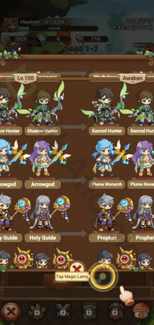 Copyrighted image of the end-game evolutions in Legend of Mushroom.
