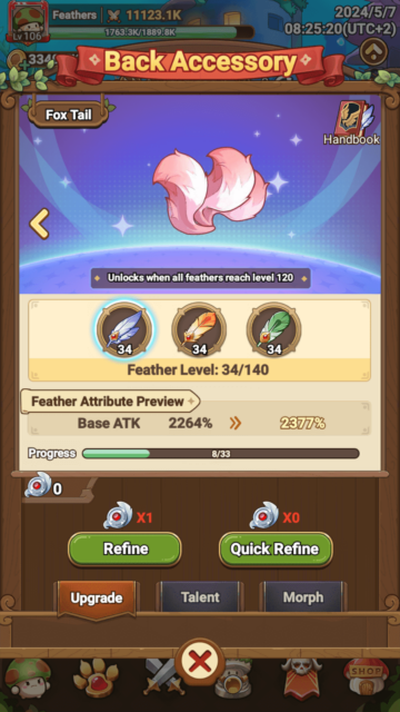 The Fox Tail Back Accessory in Legend of Mushroom.