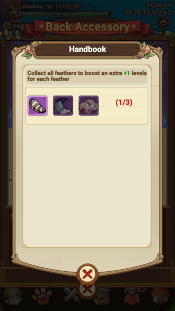 The Back Accessory Handbook in Legend of Mushroom.