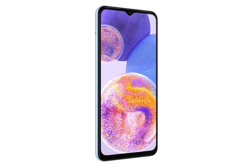Front view of the Samsung Galaxy A23 smartphone