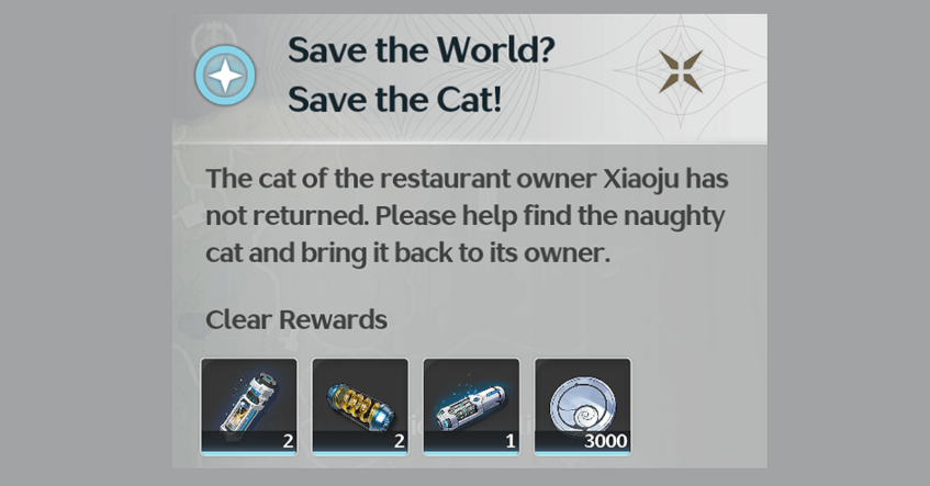 Wuthering Waves - Side Quest - Save the World Save the Cat Rewards