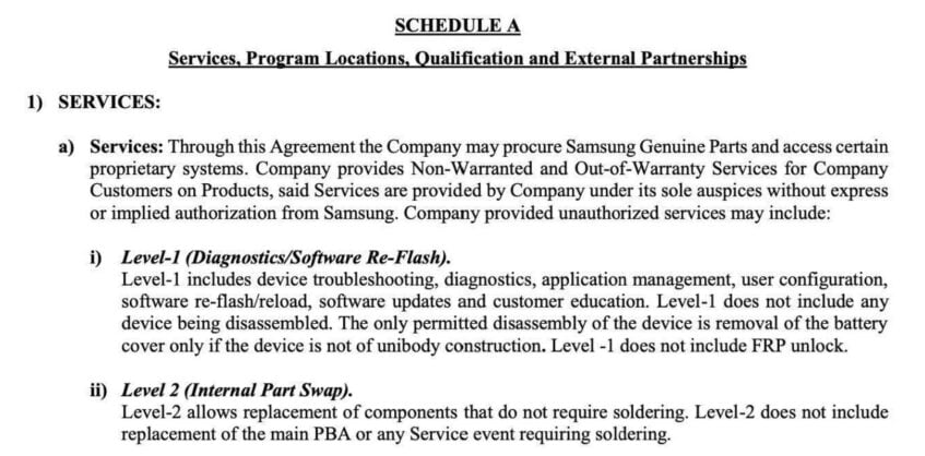 Samsung's Contract With Repair Shops Exposes Sleazy Behavior 5