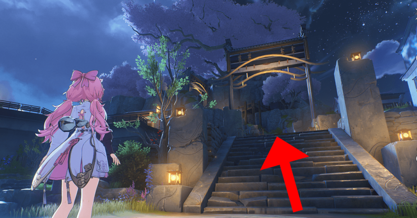 Wuthering Waves - Side Quest - Save the World Save the Cat Rewards - option one is to take the pathway through the small village