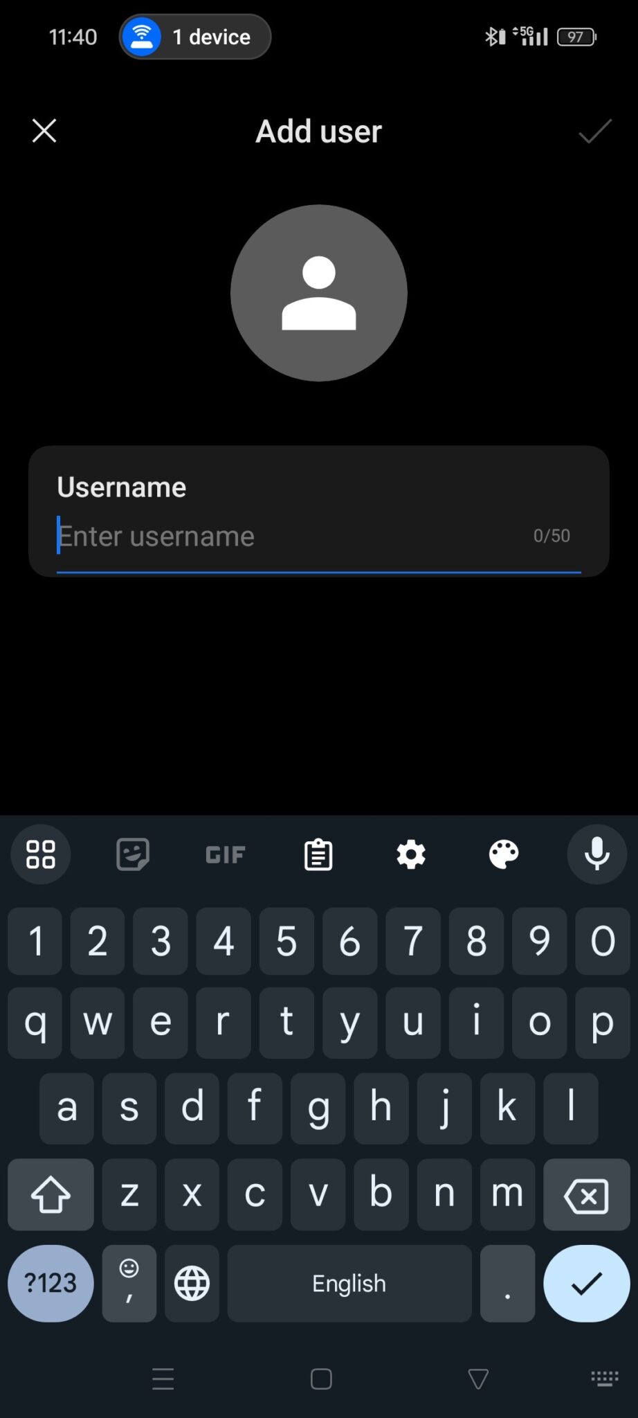 Adding new device user on Android