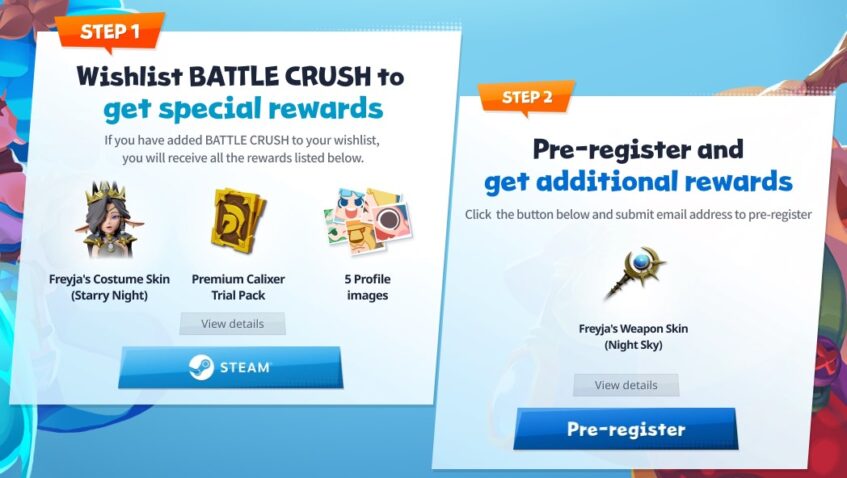 Battle Crush Pre registration rewards