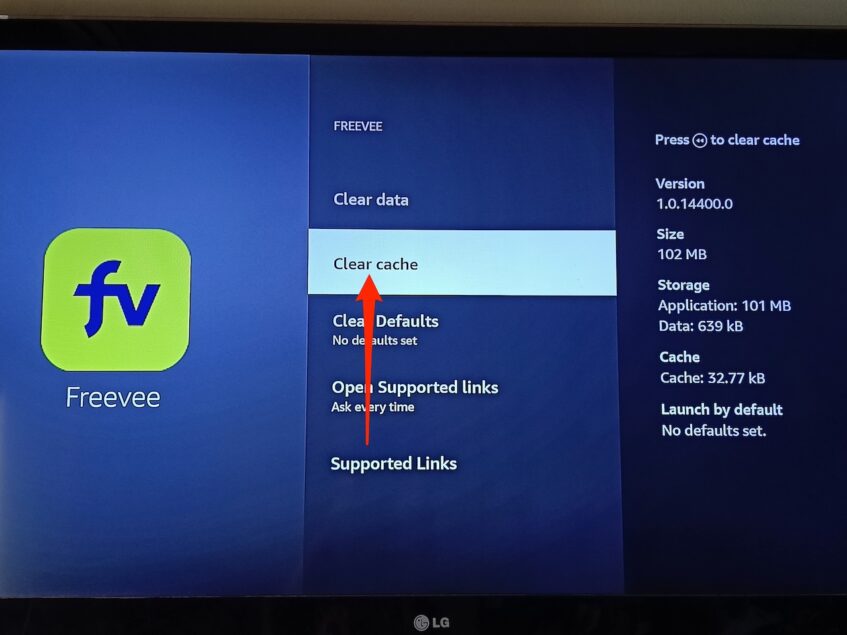 Clearing app cache on Amazon Fire Stick