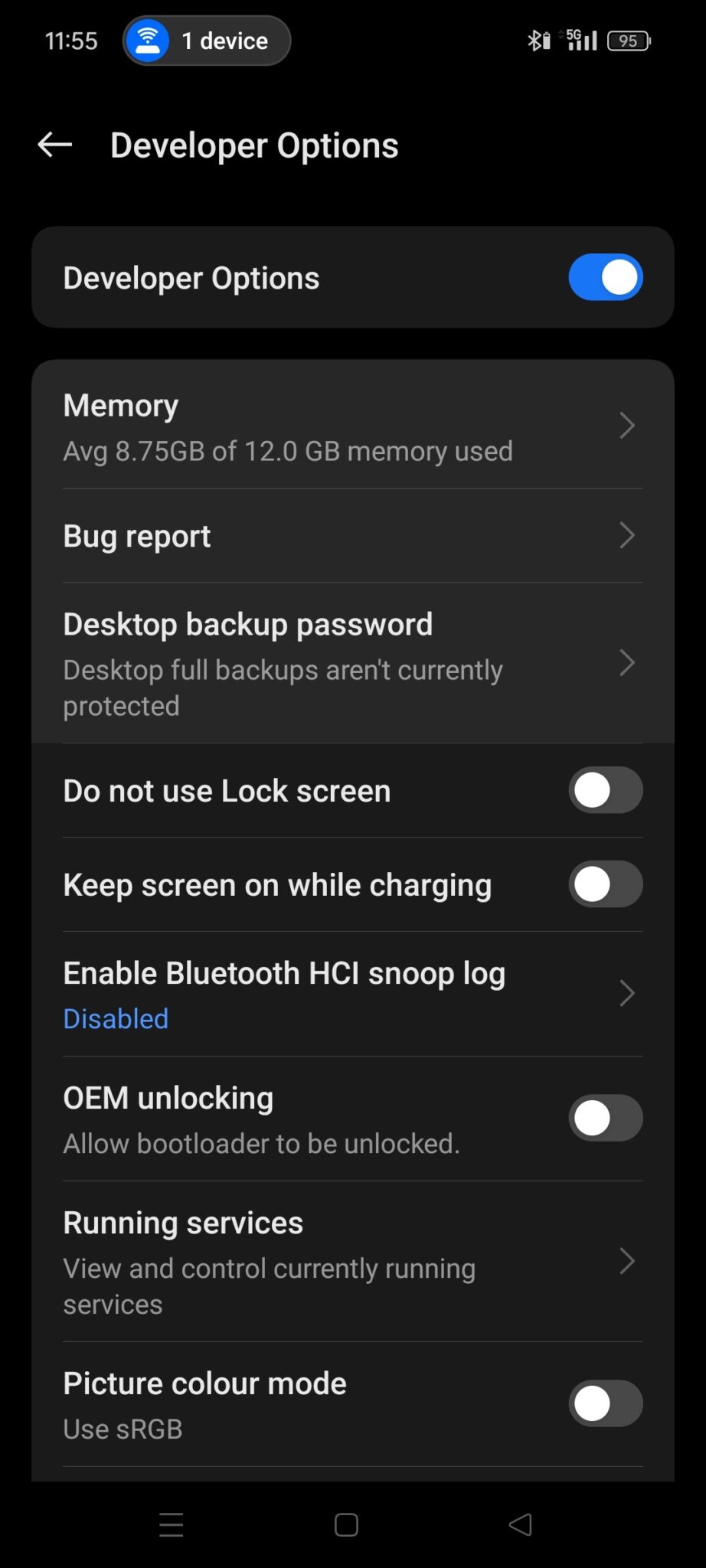 Developer Options on Android